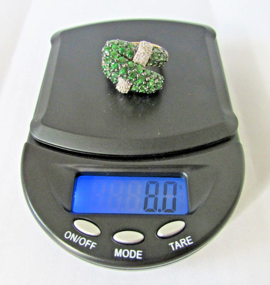 Anillo Le Vian Modernista Tsavorita Granate/Diamantes Blancos Oro Amarillo 14K, Talla 7 Foto 3 de 4