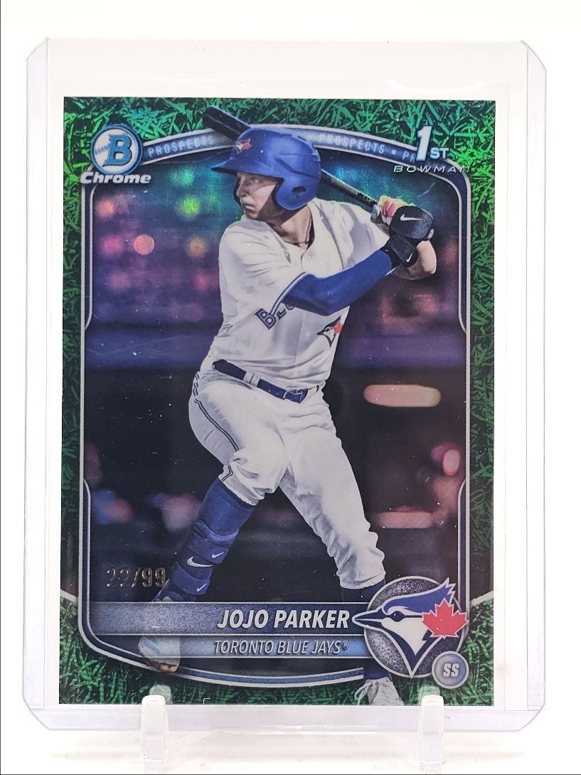JOJO PARKER 2025 BOWMAN CHROME DRAFT 1ST GREEN GRASS BLUE JAYS /99 Q5498