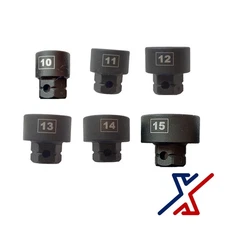 6 pc Nano Socket / Stuby Socket Set (10mm - 15mm) x 1/4" Drive by X1 Tools
