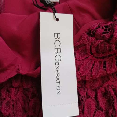 BCBGeneration Garnet Maroon Lace Mini Dress Ruffle sleeves Size 8 NWT Graduation - Picture 9 of 13