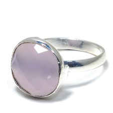Rose Quartz Gemstone Handmade 925 Solid Sterling Silver Jewelry Ring Size 5 n471