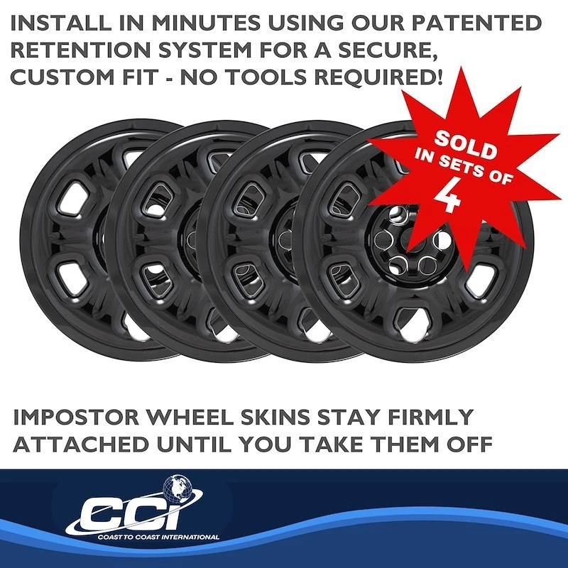 IMP69BLKN Wheel Skins, 16 inch for 2011-2019 Nissan Frontier Gloss Black - Image 2 of 3