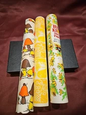 MCM 1970 Vintage Rave Bug Kill, Mushroom Flowers Butterfly Kitchen Shelf Paper