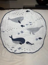 pottery barn Jack Muslin Travel Play Mat 36" diameter