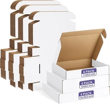 Eupako 18 Pack Small Shipping Boxes Assorted Sizes, 11x8x2, 12x9x3, 13x10x2-6 PC