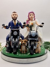 Moto matrimonio personalizzata sposi stesso sesso argilla coppia bambini animali domestici