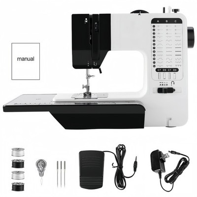 TKSE 737 Mini Electric Sewing Machine with Extension Table Portable US Plug