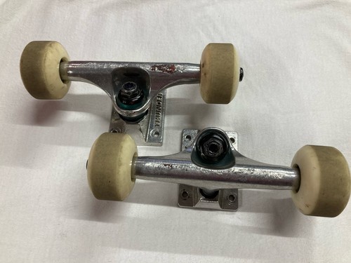 THUNDER Polished 145 Skateboard Modern PAIR TRUCKS With WHEELS & Bearings USED
