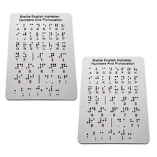 2pcs Braille Alphabet Board: Raised Dots Letters Numbers Education Tool
