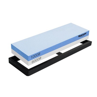 Premium Knife Sharpening Stone Whetstone 1000/6000 with 2 Non-Slip Rubber Bas...