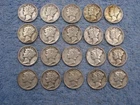 MERCURY SILVER  DIMES WITH DATES       lot 303
