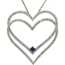 VERA WANG LOVE 10k White Gold Diamond Heart Pendant Necklace 0.50CT