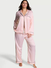 Victoria's Secret Signature Satin Long Pajama Set - Print NEW