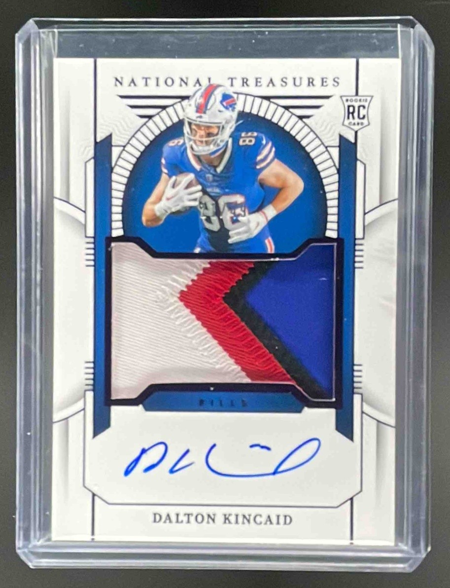 Dalton Kincaid 2023 National Treasures #162 Purple Rookie Patch Auto RC /49