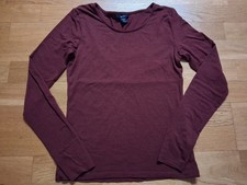 Amisu Langarmshirt Longsleeve Gr. S weinrot bordeauxrot 