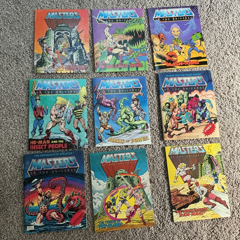 9 lot Masters Of The Universe Mini Comics originally came w/ figures comic books