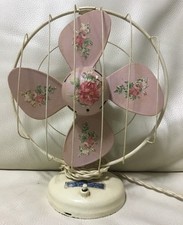 🌈 Ventilatore SAN GIORGIO antico  dipinto a mano con motivi floreali Funziona