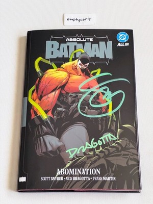 Absolute Batman Volume 2 Abomination Hardcover Signed Snyder and Dragotta COA