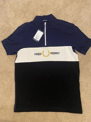 Fred Perry Zipped Funnel Neck Polo Shirt  M - Image 1 of 4