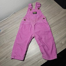 Osh Kosh B'Gosh Pink Purple Fuchsia Corduroy Overalls Vintage Vestbak