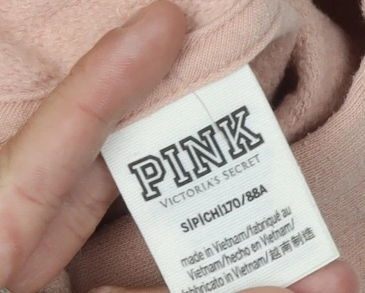 UNDERCOVER Victoria's Secret Felpa con cappuccio rosa da donna piccola