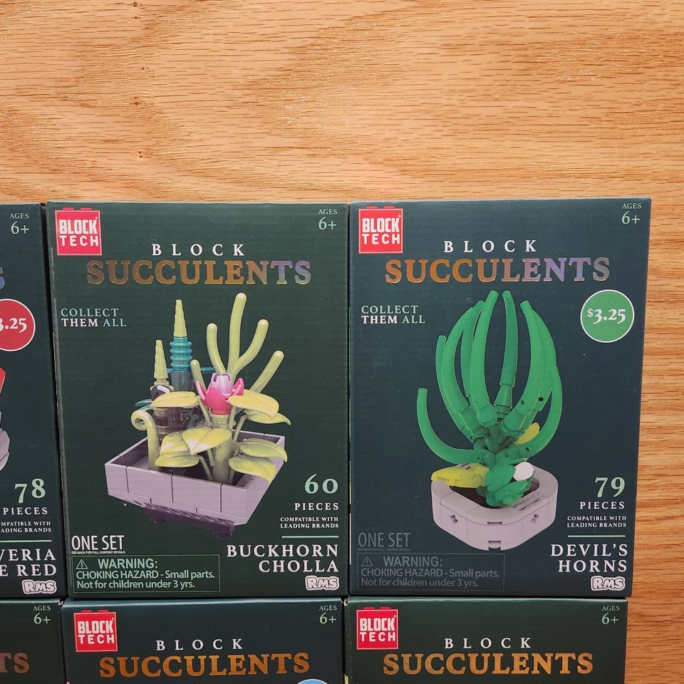 Huge NEW Block Tech Lot of 12 Block Succulents Building Block Sets SEALED - Image 4 of 4