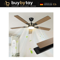 Deckenventilator 132Cm Umdrehbare FlüGel Beleuchtung Mit Fernbedienung Leise