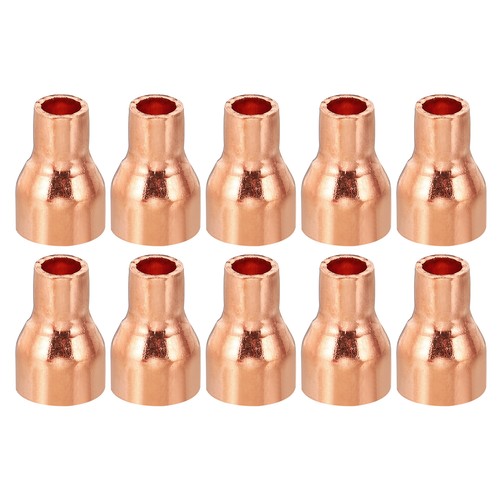 10pcs 1/2" to 1/4" ID Copper Reducer Pure Reducing Coupling Fitting Pipe