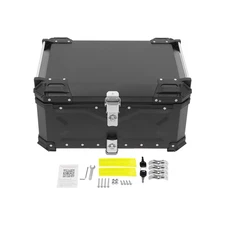 65L Motorcycle Top Case Motorbike Tail Box Storage Case with Safety Lock 14.3Gal