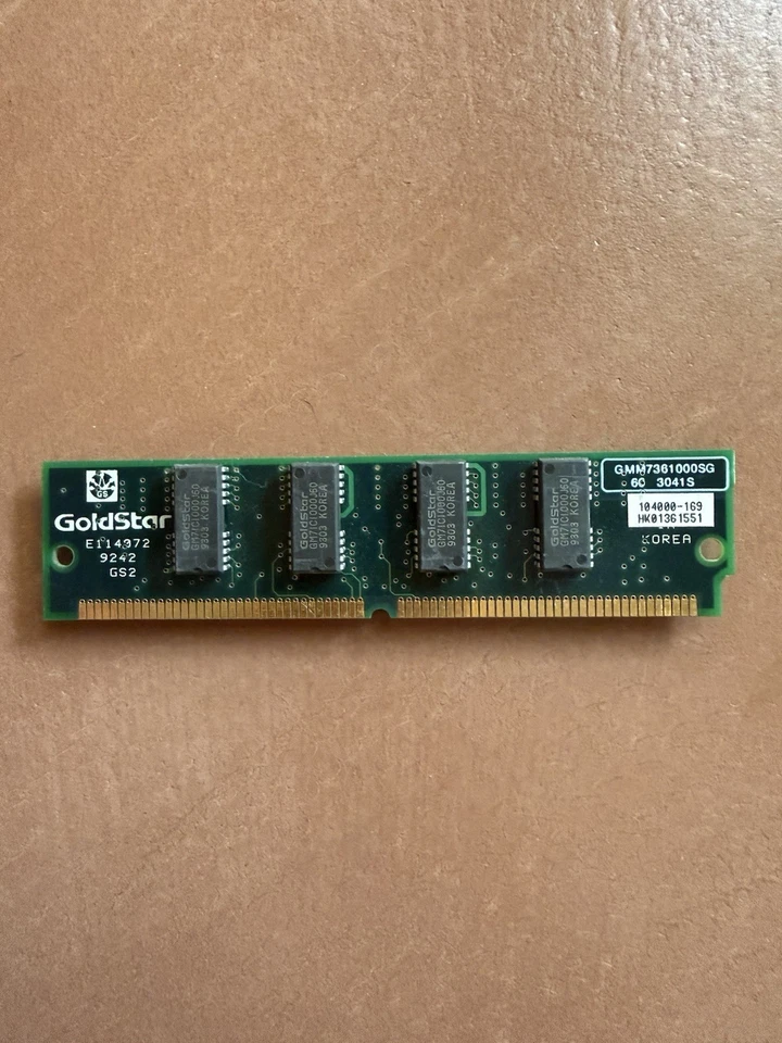 Goldstar GMM7361000SG 4MB Ps/2 Fpm RAM Simm 1Mx36 72-pin Memory Parity Storage - image 2 of 2