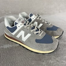 New Balance 574 Shoes Mens Size 11 Gray Blue Suede Low Top Sneakers