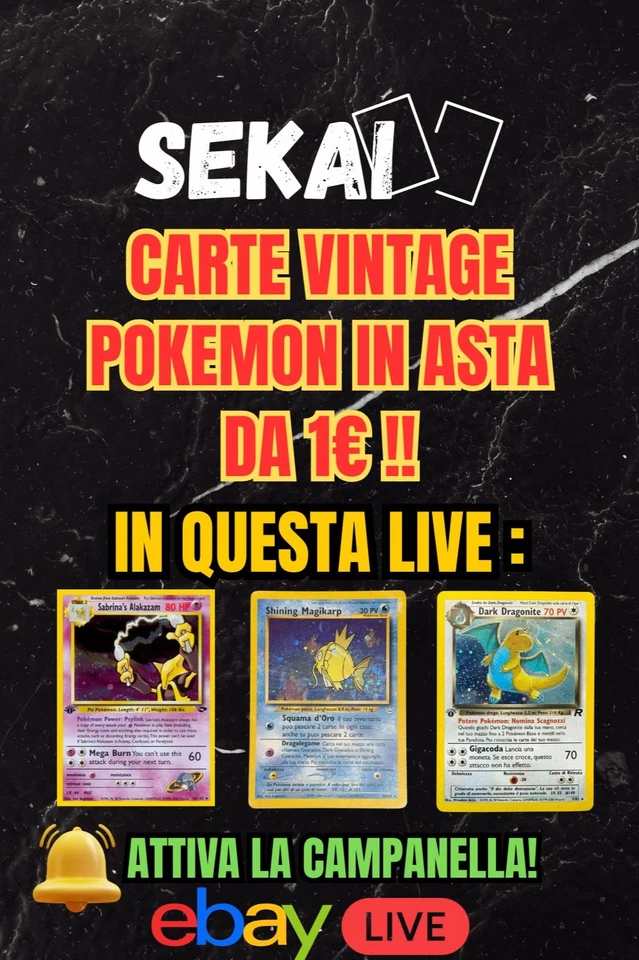 💥ASTE 1€ VINTAGE POKEMON NO RISERVA 💣 - RIP & SHIP Seconda Serata