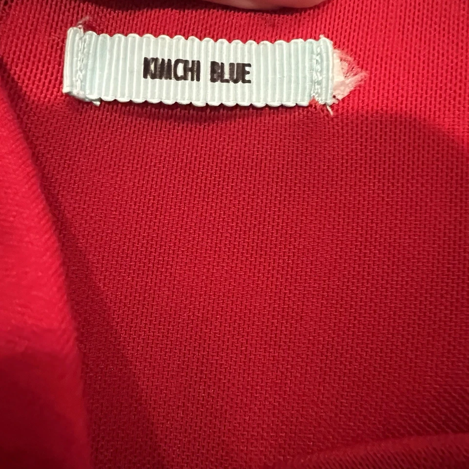 Urban Outfitters Kimchi Blue Red Drop Waist Mini Dress Women’s Medium Sleeveless - Image 3 of 4