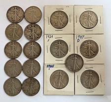 Lot of 17 Walking Liberty Half Dollars 1929-1947