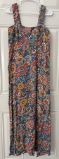 NWT Vince Camuto Women’s M Square-Neck Smocked-Back Maxi Dress Blue Paisley