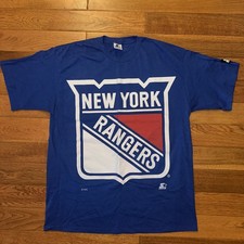 Vintage Starter NY Rangers Tshirt Large Double Sided Single Stitch