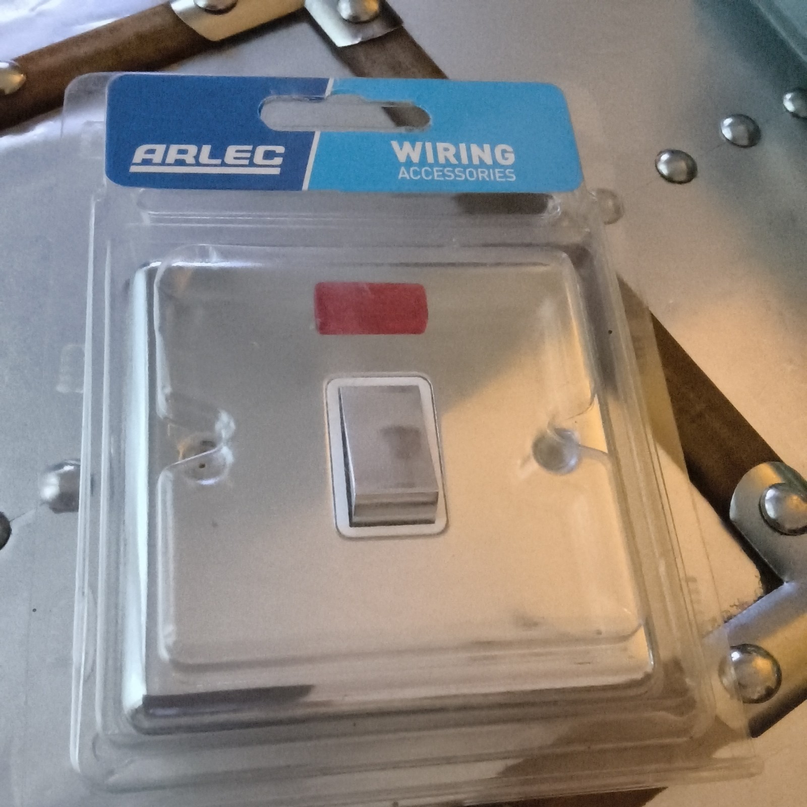 Arlec Stainless Steel 20A 1 Gang Double Pole Switch With Neon - Brand New 8171GB