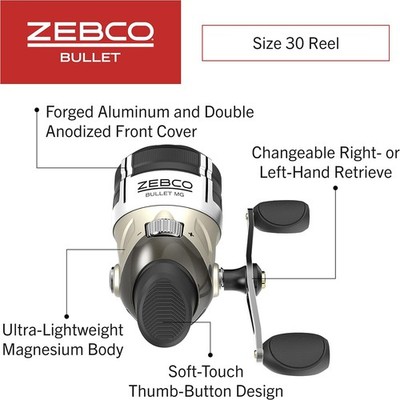 Zebco Bullet MG Spincast Fishing Reel, Size 30 30 Black | eBay