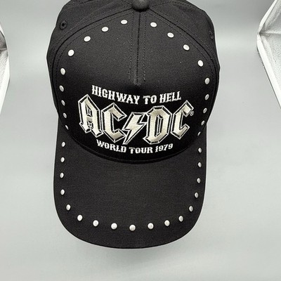 American Needle ACDC Highway to Hell Hat Black Studded Cap World Tour 1979 Rock