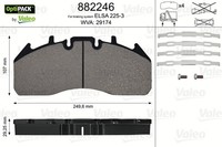 Bremsbelagsatz Scheibenbremse Optipack Valeo 882246 FüR FE Magnum FH Volvo FM 2