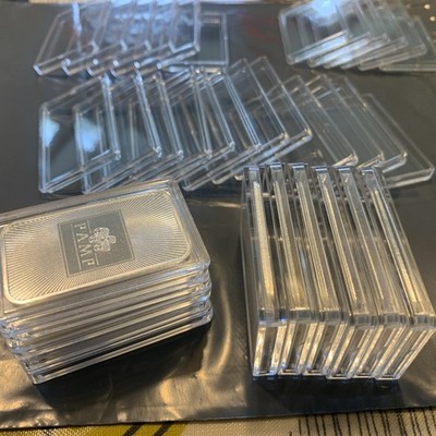 5 X SILVER BAR CASES 1oz PAMP, COKE,  AZTEC, APMEX, PERTH MINT, ACRYLIC CAPSULES