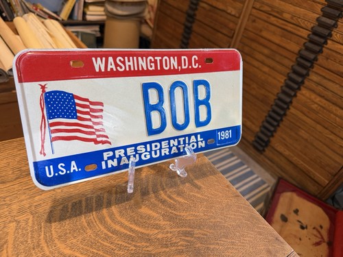 Washington D.C. 1981 Presidential Inauguration License Plate "BOB"