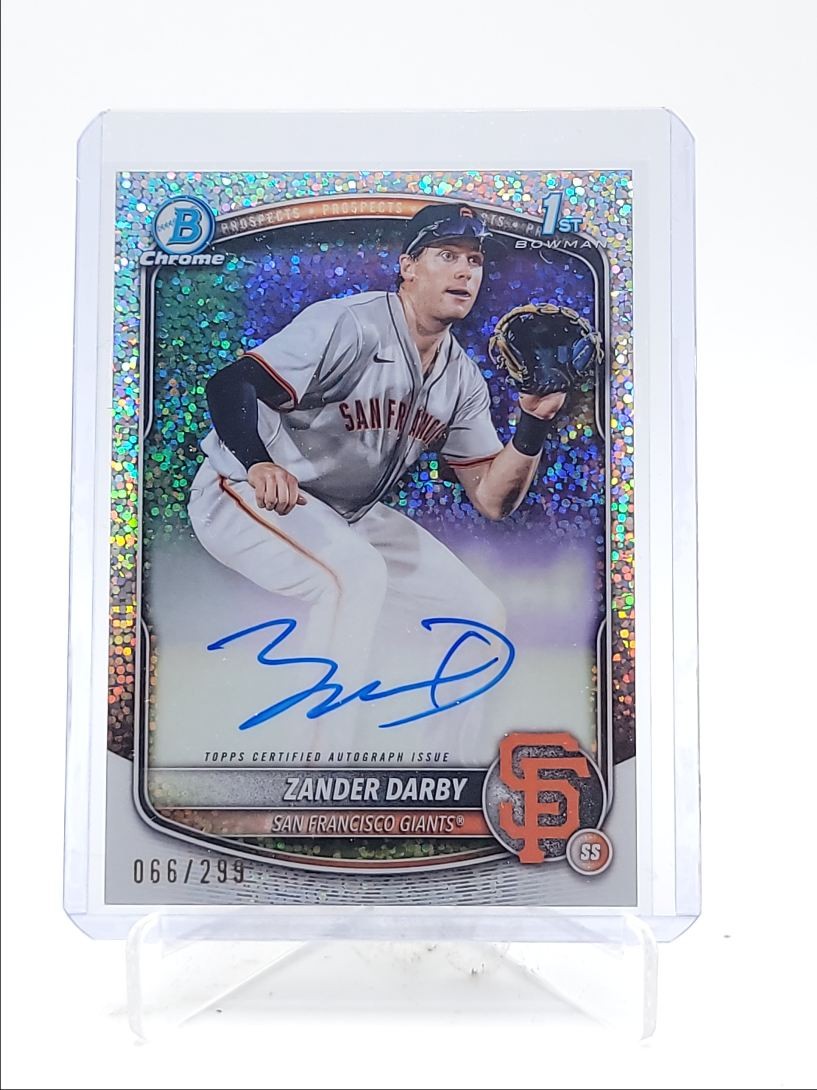 ZANDER DARBY 2025 BOWMAN CHROME 1ST SPECKLE REFRACTOR AUTO /299 Q4874