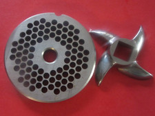 Combo   ITALY  12 x 3 mm SMALL grind holes plate AND KNIFE Meat Grinder