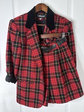 Vintage Sag Harbor Red Plaid Tartan Short Suit Set