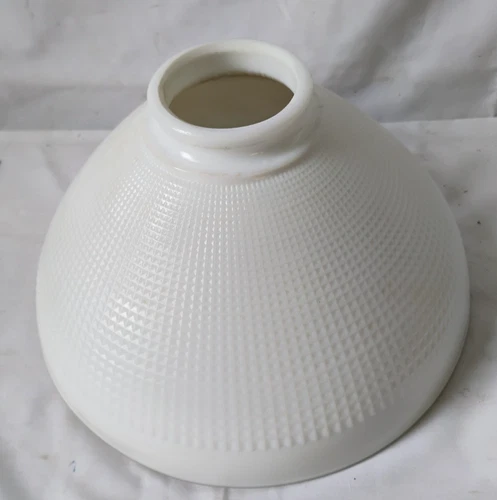 Vtg 10" Milk Glass Part Ribbed Floor Lamp Light Shade Torchiere 2 7/8" Fitter