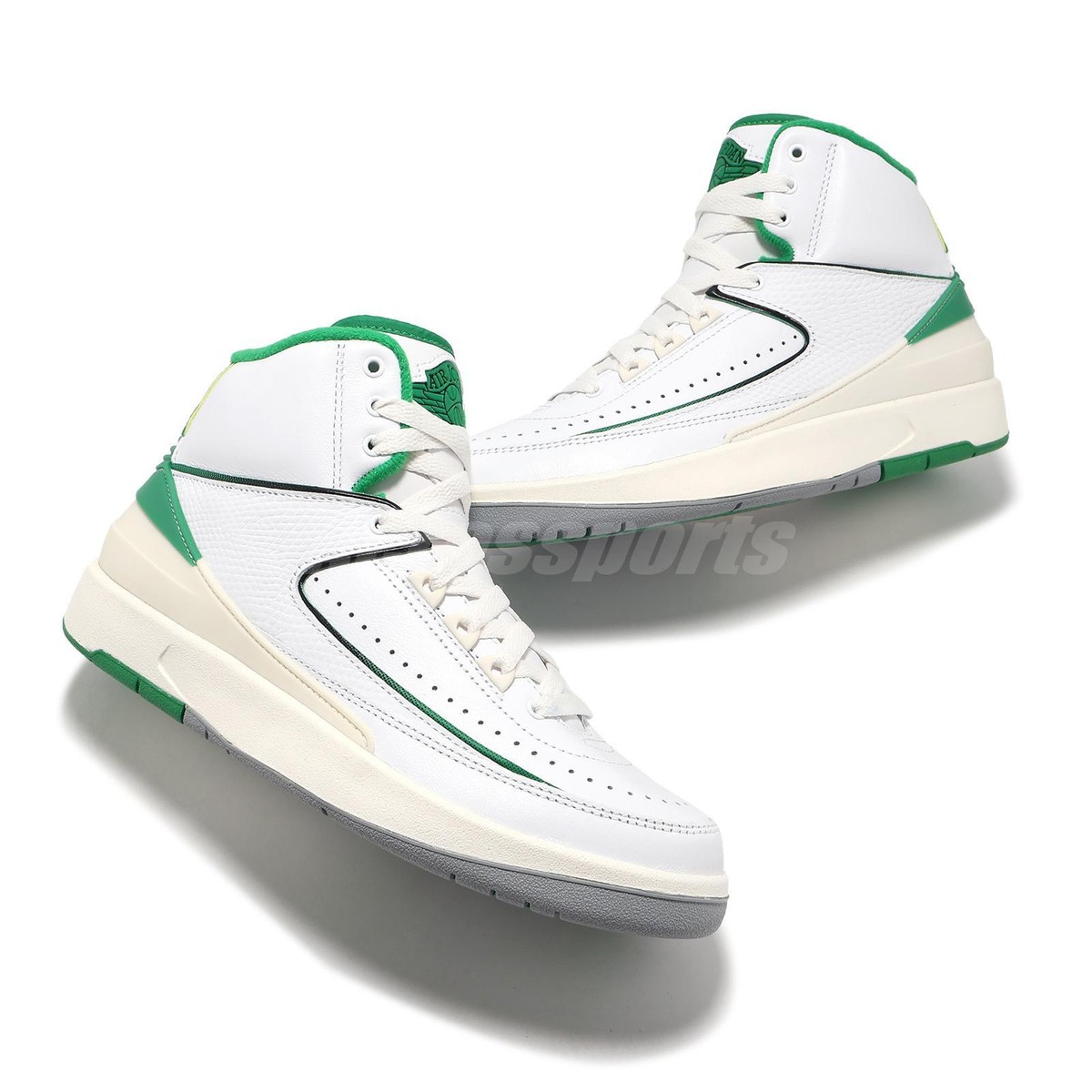 Nike Air Jordan 2 Retro GS Lucky Green White Sail Kid Women Shoes