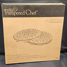 Pampered Chef Microwave Chip Maker Set Of 2 New In Box 