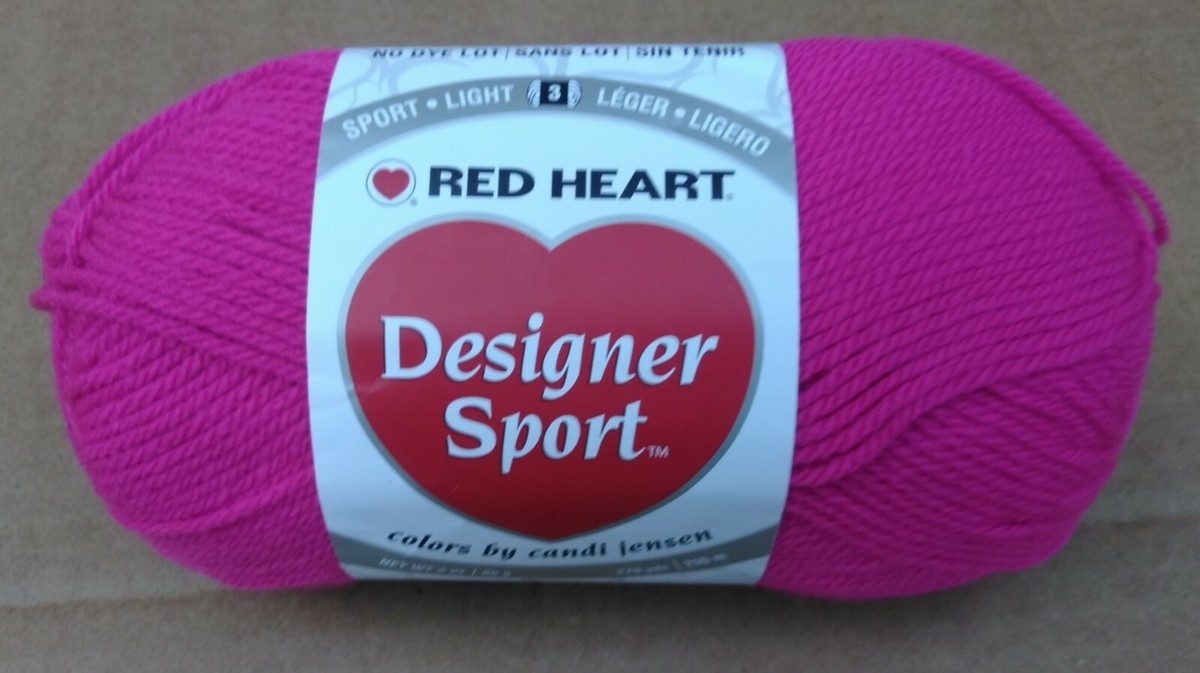 Red Heart x3 Designer Sport 3750 Girlie Pink 3oz 279 yds 3 DK