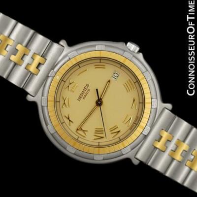 Hermes Mens Full Size Captain Nemo Quartz Divers Watch SS